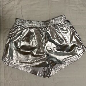 Unbranded Metallic Silver Booty Shorts Size Small Rave Festival Party Concert